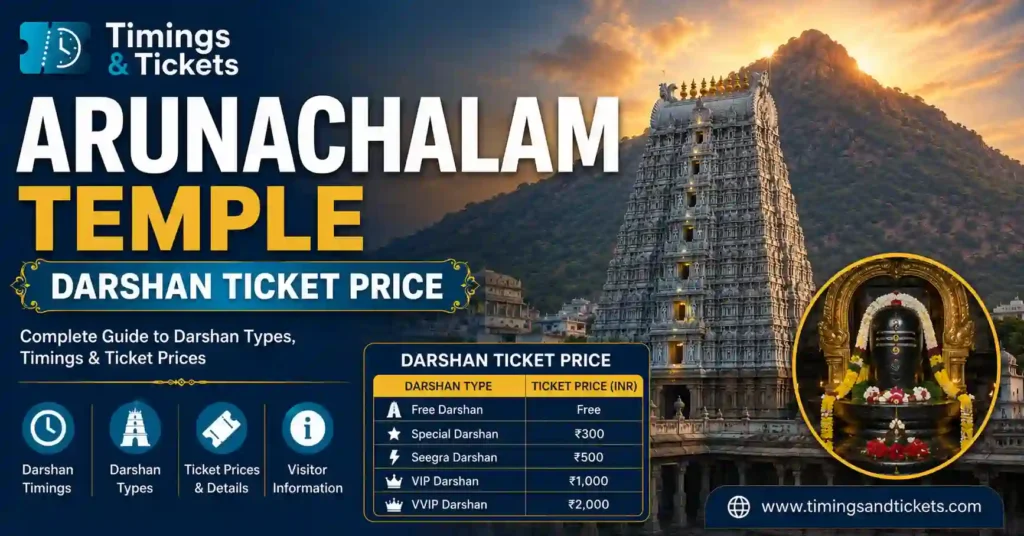 Arunachalam Temple Darshan Ticket Price 2026