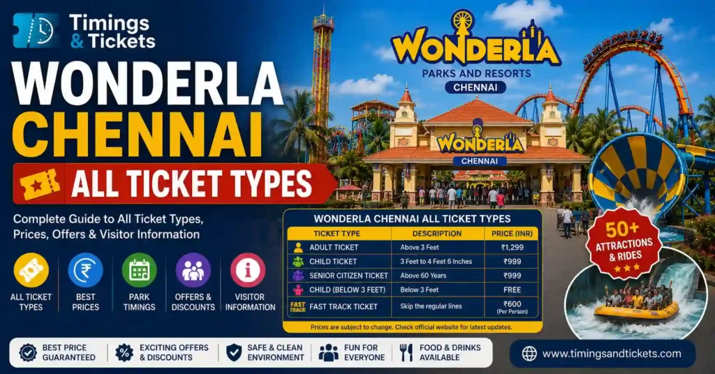 Wonderla Chennai Ticket Price 2026: All Ticket Types